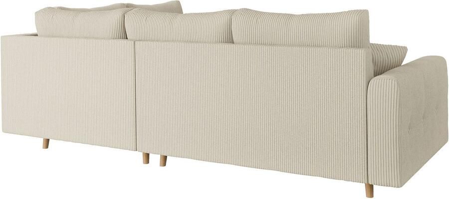 Home affaire Hoekbank CHARRE L-vorm met ottomane afmetingen B D H: 231 161 81 cm fijne stiksels losse rug- en sierkussens ook in cord en bouclé - Foto 5