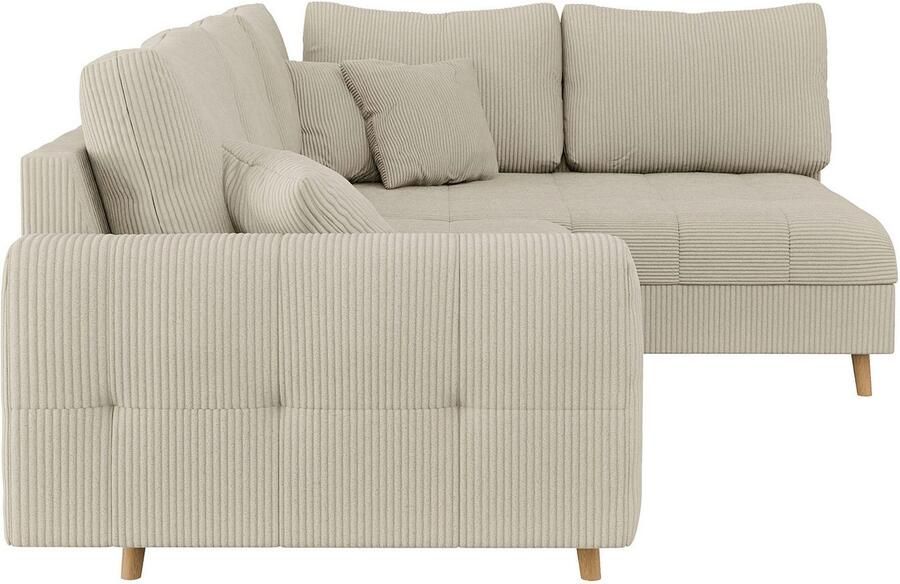 Home affaire Hoekbank CHARRE L-vorm met ottomane afmetingen B D H: 231 161 81 cm fijne stiksels losse rug- en sierkussens ook in cord en bouclé - Foto 2