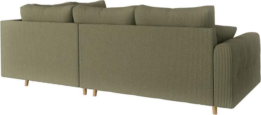 Home affaire Hoekbank CHARRE L-vorm met ottomane afmetingen B D H: 231 161 81 cm fijne stiksels losse rug- en sierkussens ook in cord en bouclé - Foto 4