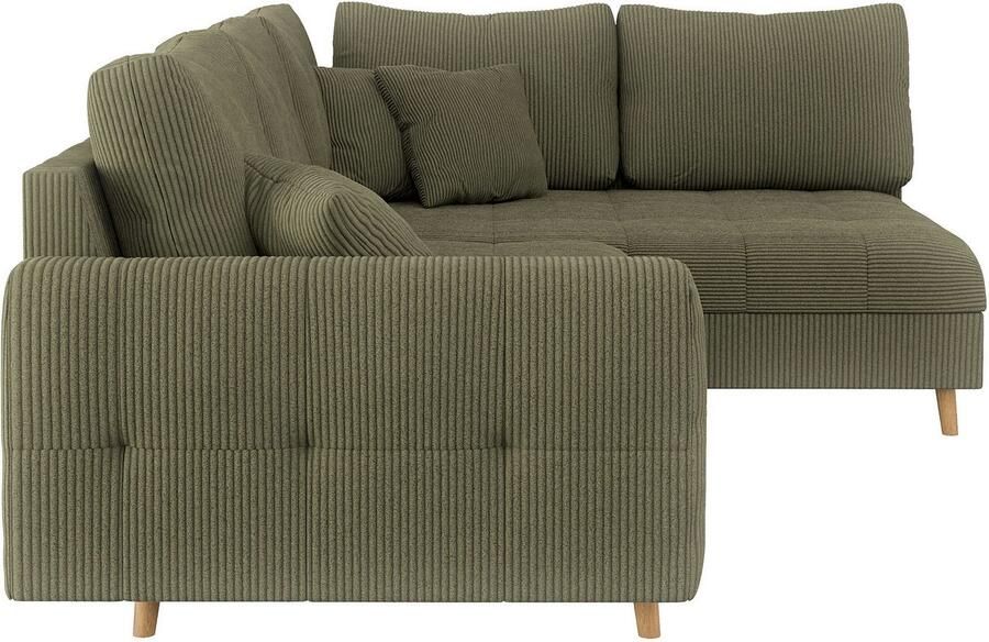 Home affaire Hoekbank CHARRE L-vorm met ottomane afmetingen B D H: 231 161 81 cm fijne stiksels losse rug- en sierkussens ook in cord en bouclé - Foto 2