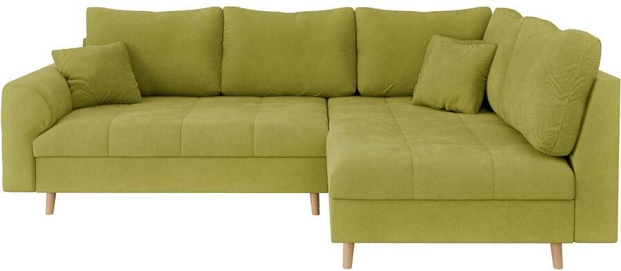 Home affaire Hoekbank CHARRE L-vorm met ottomane afmetingen B D H: 231 161 81 cm fijne stiksels losse rug- en sierkussens ook in cord en bouclé - Foto 5