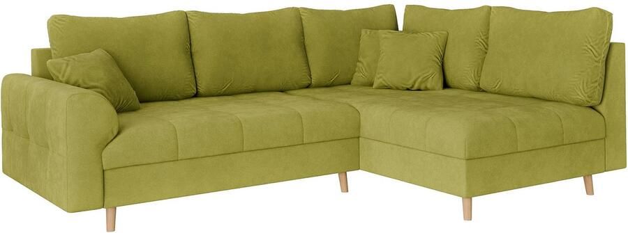 Home affaire Hoekbank CHARRE L-vorm met ottomane afmetingen B D H: 231 161 81 cm fijne stiksels losse rug- en sierkussens ook in cord en bouclé - Foto 6