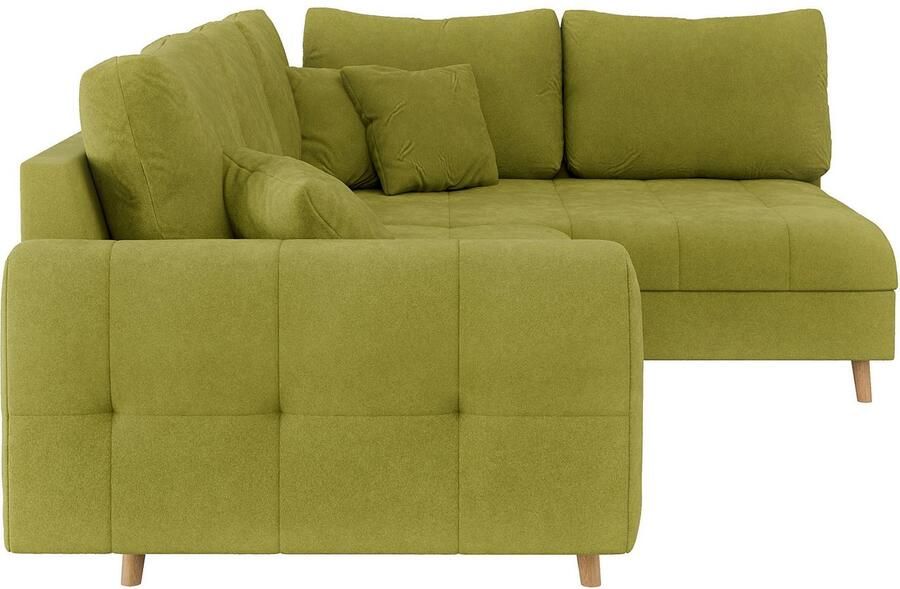 Home affaire Hoekbank CHARRE L-vorm met ottomane afmetingen B D H: 231 161 81 cm fijne stiksels losse rug- en sierkussens ook in cord en bouclé - Foto 2