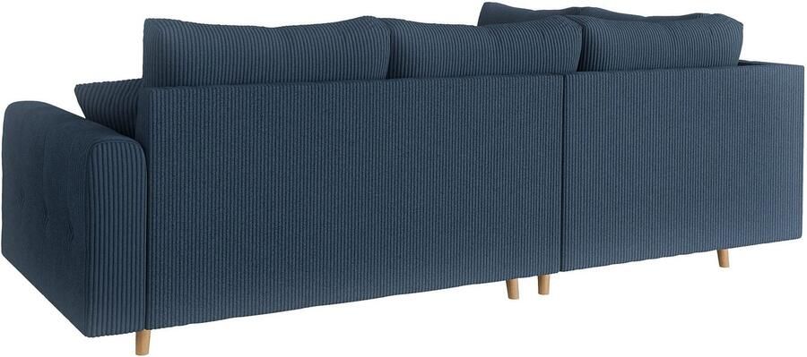 Home affaire Hoekbank CHARRE L-vorm met ottomane afmetingen B D H: 231 161 81 cm fijne stiksels losse rug- en sierkussens ook in cord en bouclé - Foto 4