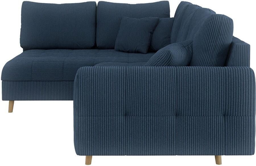 Home affaire Hoekbank CHARRE L-vorm met ottomane afmetingen B D H: 231 161 81 cm fijne stiksels losse rug- en sierkussens ook in cord en bouclé - Foto 2