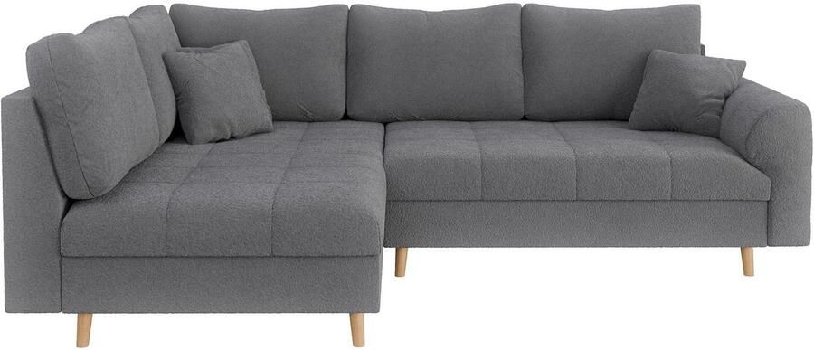 Home affaire Hoekbank CHARRE L-vorm met ottomane afmetingen B D H: 231 161 81 cm fijne stiksels losse rug- en sierkussens ook in cord en bouclé - Foto 7