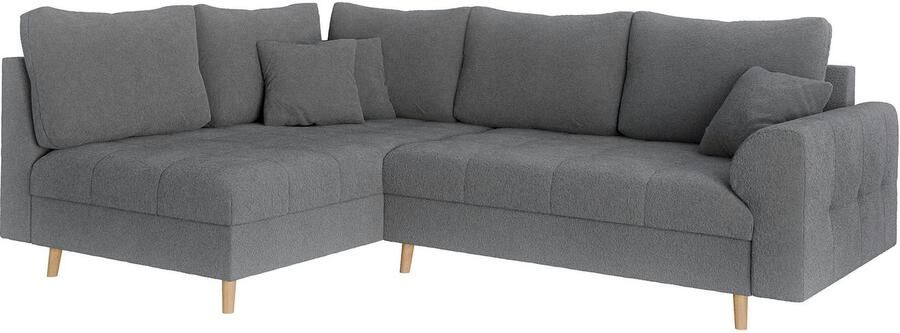 Home affaire Hoekbank CHARRE L-vorm met ottomane afmetingen B D H: 231 161 81 cm fijne stiksels losse rug- en sierkussens ook in cord en bouclé - Foto 6