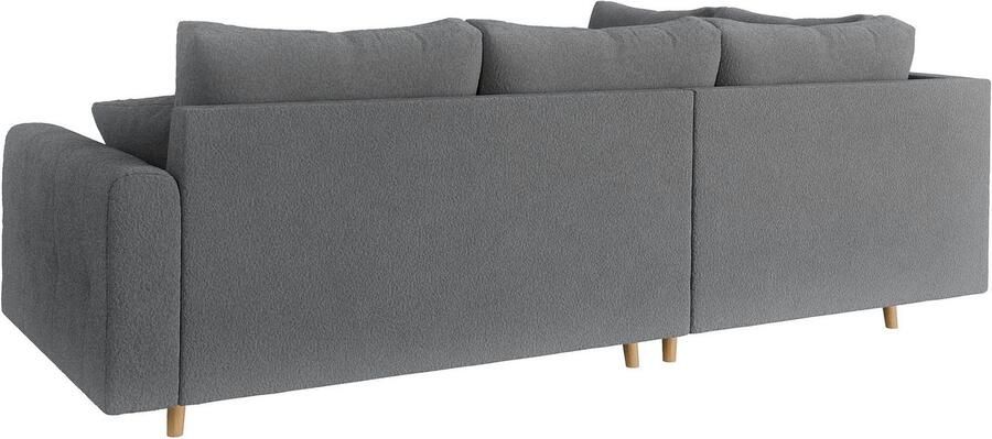 Home affaire Hoekbank CHARRE L-vorm met ottomane afmetingen B D H: 231 161 81 cm fijne stiksels losse rug- en sierkussens ook in cord en bouclé - Foto 5