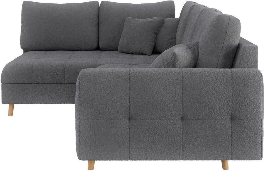 Home affaire Hoekbank CHARRE L-vorm met ottomane afmetingen B D H: 231 161 81 cm fijne stiksels losse rug- en sierkussens ook in cord en bouclé - Foto 2