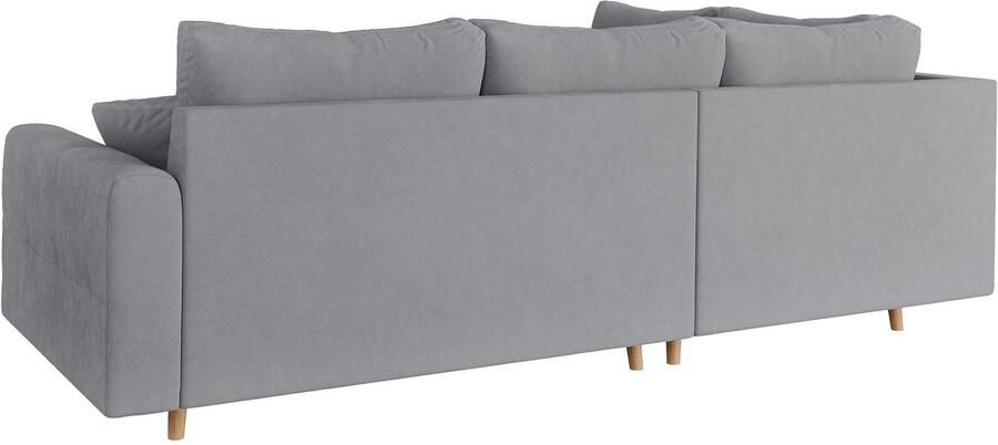 Home affaire Hoekbank CHARRE L-vorm met ottomane afmetingen B D H: 231 161 81 cm fijne stiksels losse rug- en sierkussens ook in cord en bouclé - Foto 5