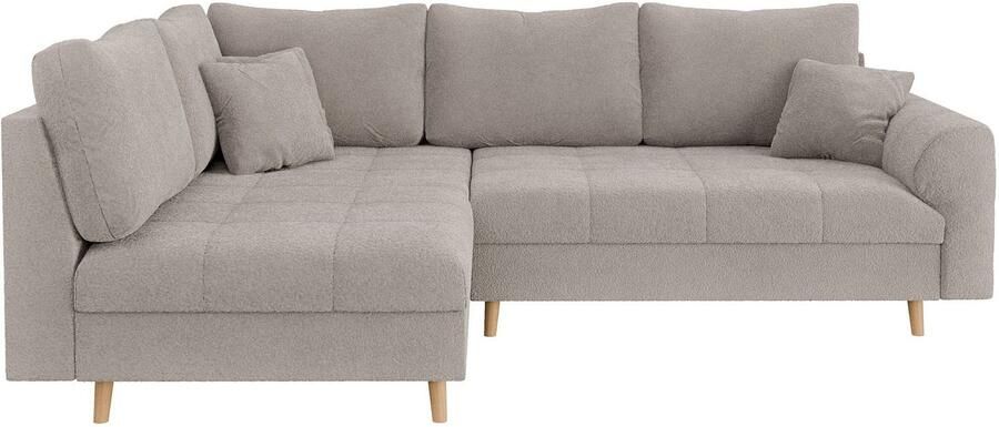 Home affaire Hoekbank CHARRE L-vorm met ottomane afmetingen B D H: 231 161 81 cm fijne stiksels losse rug- en sierkussens ook in cord en bouclé - Foto 7