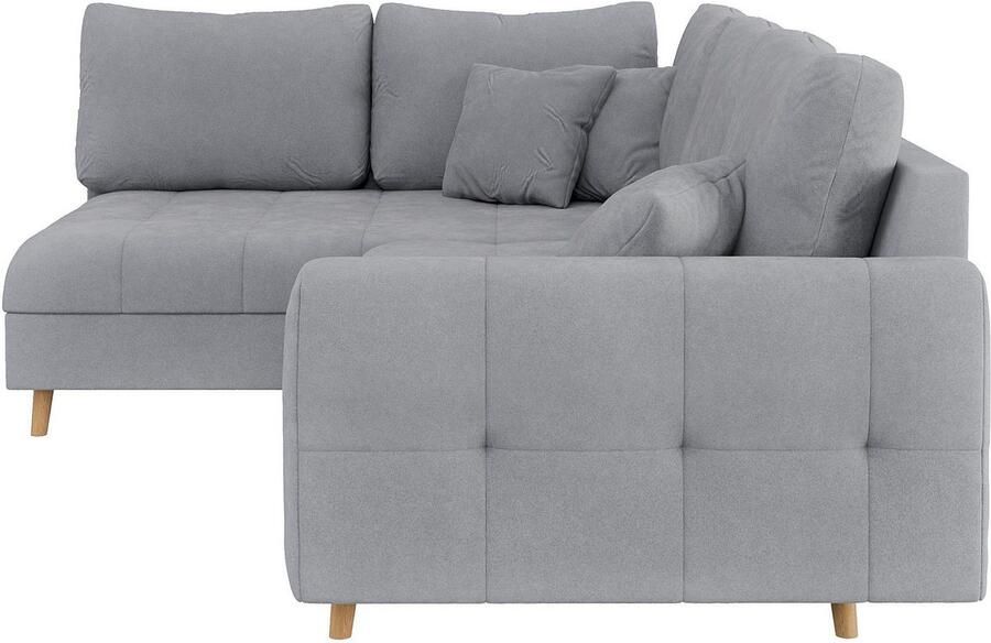 Home affaire Hoekbank CHARRE L-vorm met ottomane afmetingen B D H: 231 161 81 cm fijne stiksels losse rug- en sierkussens ook in cord en bouclé - Foto 2