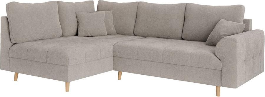 Home affaire Hoekbank CHARRE L-vorm met ottomane afmetingen B D H: 231 161 81 cm fijne stiksels losse rug- en sierkussens ook in cord en bouclé - Foto 6