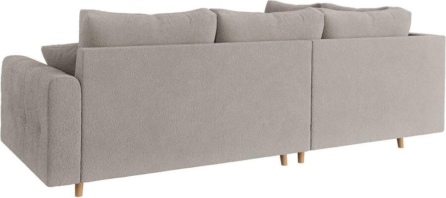 Home affaire Hoekbank CHARRE L-vorm met ottomane afmetingen B D H: 231 161 81 cm fijne stiksels losse rug- en sierkussens ook in cord en bouclé - Foto 5