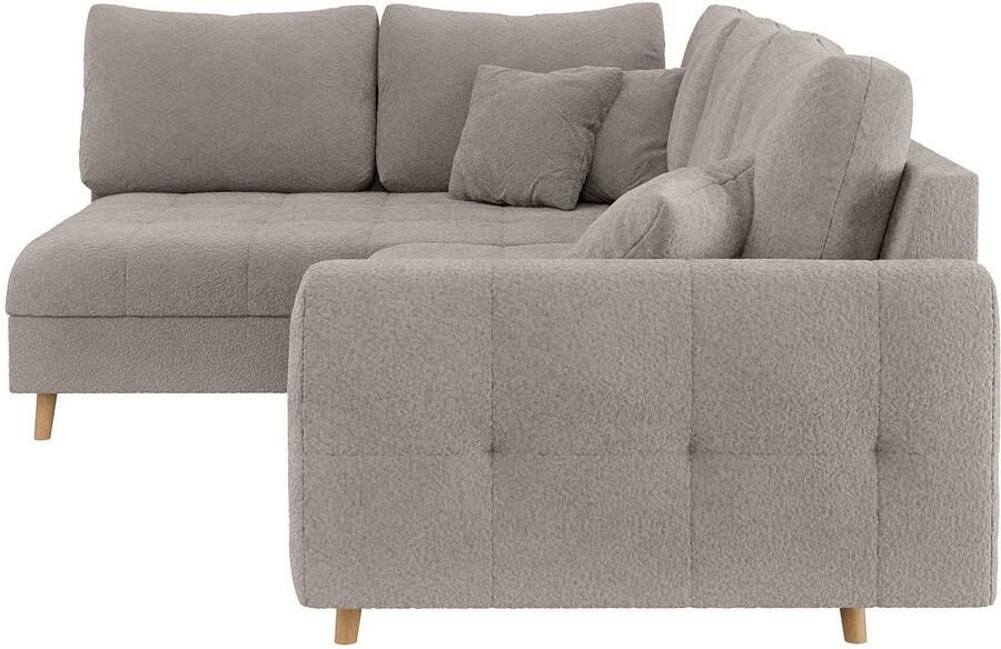 Home affaire Hoekbank CHARRE L-vorm met ottomane afmetingen B D H: 231 161 81 cm fijne stiksels losse rug- en sierkussens ook in cord en bouclé - Foto 2