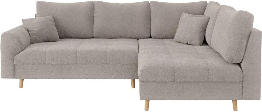 Home affaire Hoekbank CHARRE L-vorm met ottomane afmetingen B D H: 231 161 81 cm fijne stiksels losse rug- en sierkussens ook in cord en bouclé - Foto 7