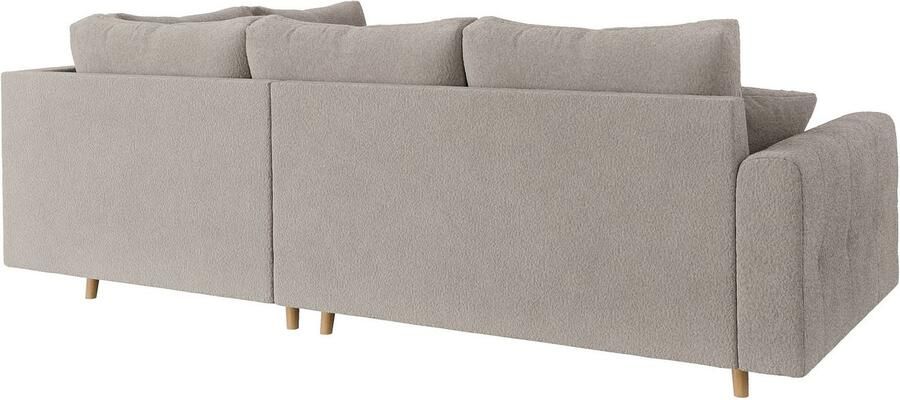 Home affaire Hoekbank CHARRE L-vorm met ottomane afmetingen B D H: 231 161 81 cm fijne stiksels losse rug- en sierkussens ook in cord en bouclé - Foto 5