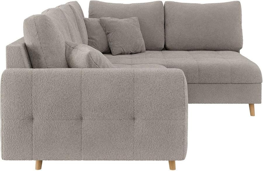 Home affaire Hoekbank CHARRE L-vorm met ottomane afmetingen B D H: 231 161 81 cm fijne stiksels losse rug- en sierkussens ook in cord en bouclé - Foto 2