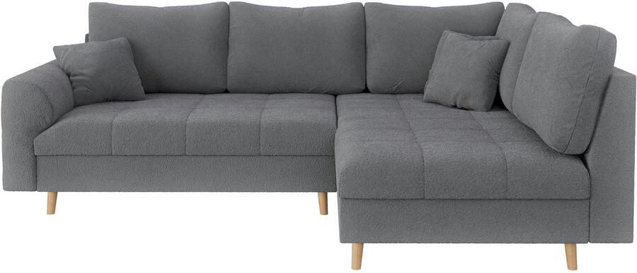 Home affaire Hoekbank CHARRE L-vorm met ottomane afmetingen B D H: 231 161 81 cm fijne stiksels losse rug- en sierkussens ook in cord en bouclé - Foto 7