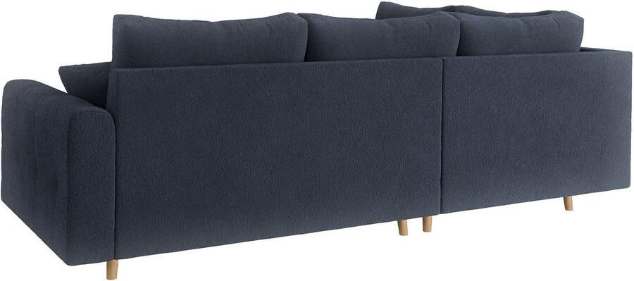 Home affaire Hoekbank CHARRE L-vorm met ottomane afmetingen B D H: 231 161 81 cm fijne stiksels losse rug- en sierkussens ook in cord en bouclé - Foto 5