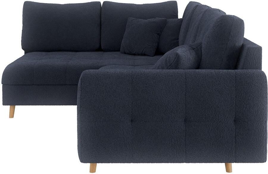 Home affaire Hoekbank CHARRE L-vorm met ottomane afmetingen B D H: 231 161 81 cm fijne stiksels losse rug- en sierkussens ook in cord en bouclé - Foto 2