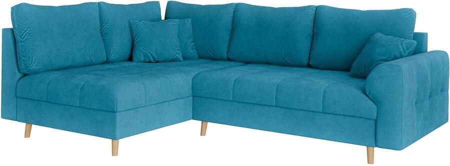 Home affaire Hoekbank CHARRE L-vorm met ottomane afmetingen B D H: 231 161 81 cm fijne stiksels losse rug- en sierkussens ook in cord en bouclé - Foto 6