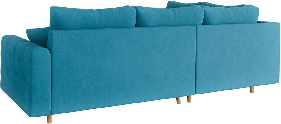 Home affaire Hoekbank CHARRE L-vorm met ottomane afmetingen B D H: 231 161 81 cm fijne stiksels losse rug- en sierkussens ook in cord en bouclé - Foto 5