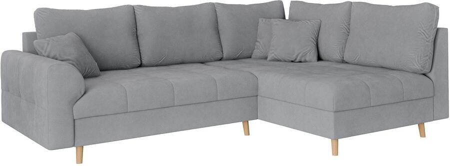 Home affaire Hoekbank CHARRE L-vorm met ottomane afmetingen B D H: 231 161 81 cm fijne stiksels losse rug- en sierkussens ook in cord en bouclé - Foto 6