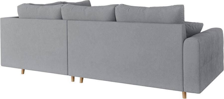 Home affaire Hoekbank CHARRE L-vorm met ottomane afmetingen B D H: 231 161 81 cm fijne stiksels losse rug- en sierkussens ook in cord en bouclé - Foto 4