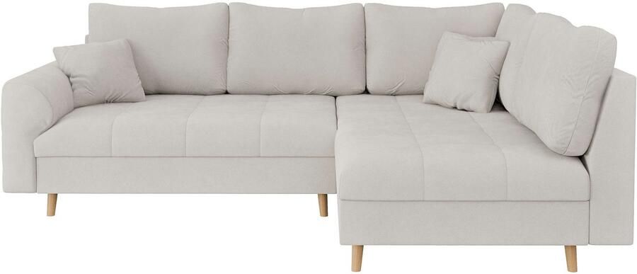 Home affaire Hoekbank CHARRE L-vorm met ottomane afmetingen B D H: 231 161 81 cm fijne stiksels losse rug- en sierkussens ook in cord en bouclé - Foto 7