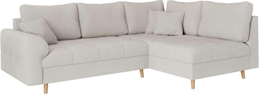 Home affaire Hoekbank CHARRE L-vorm met ottomane afmetingen B D H: 231 161 81 cm fijne stiksels losse rug- en sierkussens ook in cord en bouclé - Foto 6