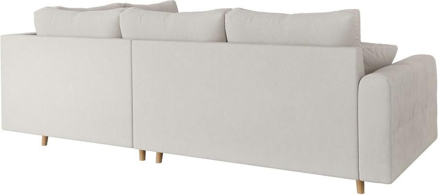 Home affaire Hoekbank CHARRE L-vorm met ottomane afmetingen B D H: 231 161 81 cm fijne stiksels losse rug- en sierkussens ook in cord en bouclé - Foto 5