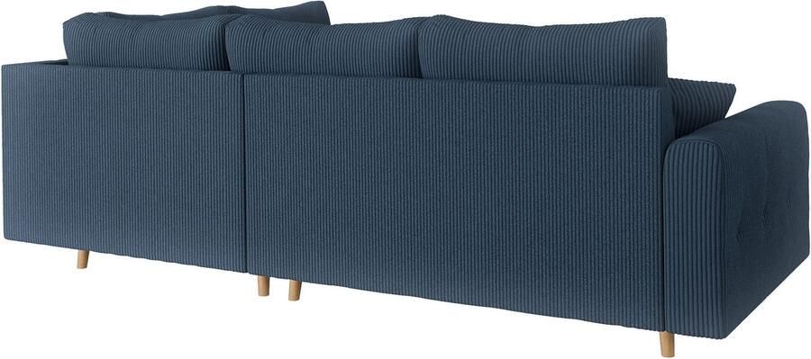 Home affaire Hoekbank CHARRE L-vorm met ottomane afmetingen B D H: 231 161 81 cm fijne stiksels losse rug- en sierkussens ook in cord en bouclé - Foto 5