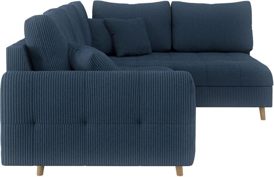 Home affaire Hoekbank CHARRE L-vorm met ottomane afmetingen B D H: 231 161 81 cm fijne stiksels losse rug- en sierkussens ook in cord en bouclé - Foto 2