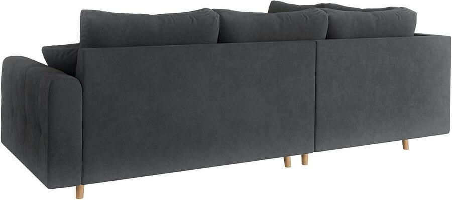 Home affaire Hoekbank CHARRE L-vorm met ottomane afmetingen B D H: 231 161 81 cm fijne stiksels losse rug- en sierkussens ook in cord en bouclé - Foto 5