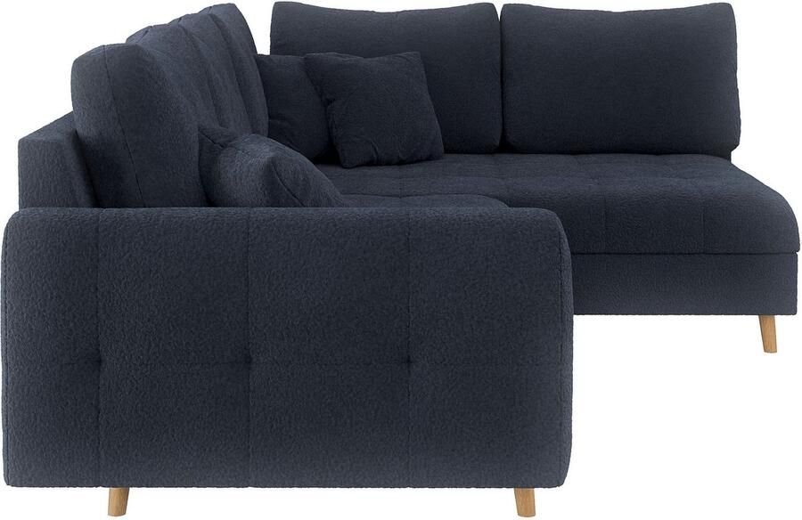 Home affaire Hoekbank CHARRE L-vorm met ottomane afmetingen B D H: 231 161 81 cm fijne stiksels losse rug- en sierkussens ook in cord en bouclé - Foto 2