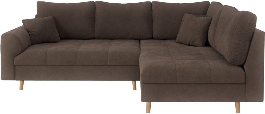 Home affaire Hoekbank CHARRE L-vorm met ottomane afmetingen B D H: 231 161 81 cm fijne stiksels losse rug- en sierkussens ook in cord en bouclé - Foto 5