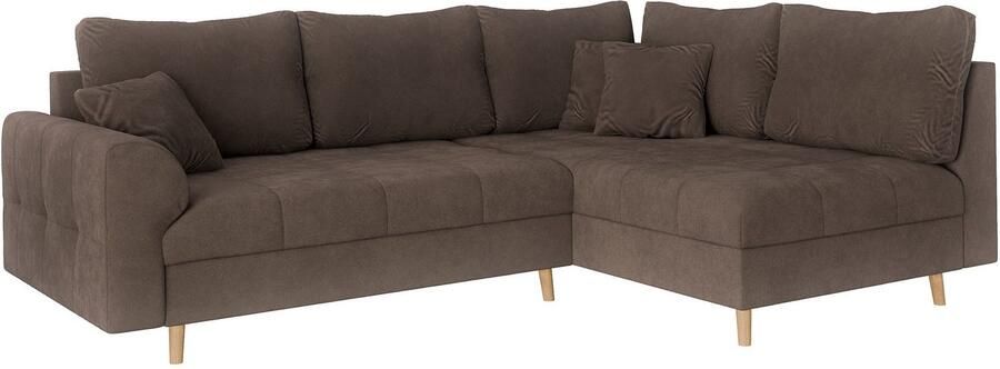 Home affaire Hoekbank CHARRE L-vorm met ottomane afmetingen B D H: 231 161 81 cm fijne stiksels losse rug- en sierkussens ook in cord en bouclé - Foto 6