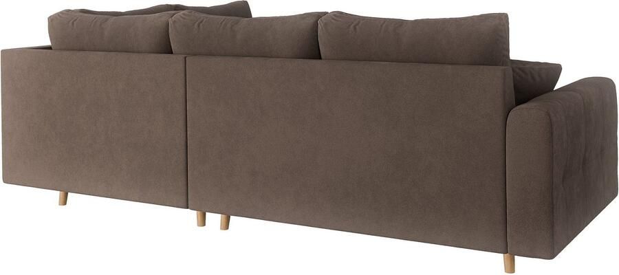 Home affaire Hoekbank CHARRE L-vorm met ottomane afmetingen B D H: 231 161 81 cm fijne stiksels losse rug- en sierkussens ook in cord en bouclé - Foto 4