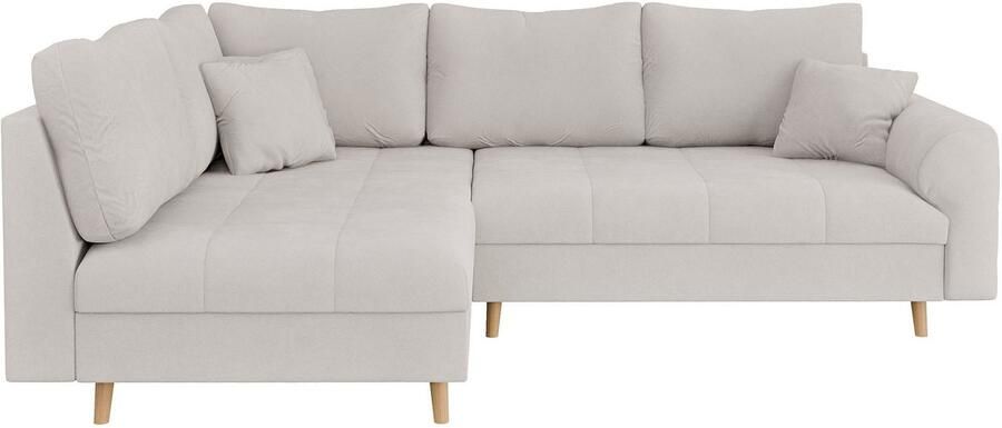 Home affaire Hoekbank CHARRE L-vorm met ottomane afmetingen B D H: 231 161 81 cm fijne stiksels losse rug- en sierkussens ook in cord en bouclé - Foto 7