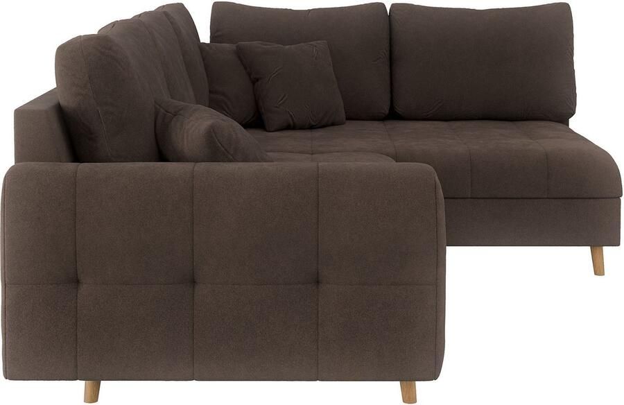 Home affaire Hoekbank CHARRE L-vorm met ottomane afmetingen B D H: 231 161 81 cm fijne stiksels losse rug- en sierkussens ook in cord en bouclé - Foto 2