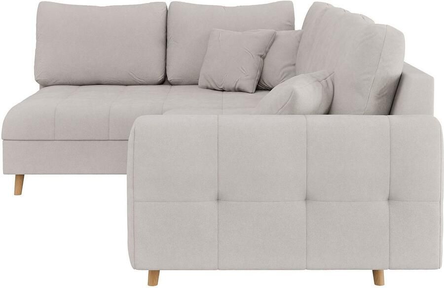 Home affaire Hoekbank CHARRE L-vorm met ottomane afmetingen B D H: 231 161 81 cm fijne stiksels losse rug- en sierkussens ook in cord en bouclé - Foto 2