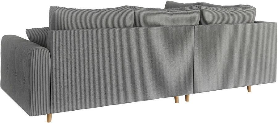 Home affaire Hoekbank CHARRE L-vorm met ottomane afmetingen B D H: 231 161 81 cm fijne stiksels losse rug- en sierkussens ook in cord en bouclé - Foto 4