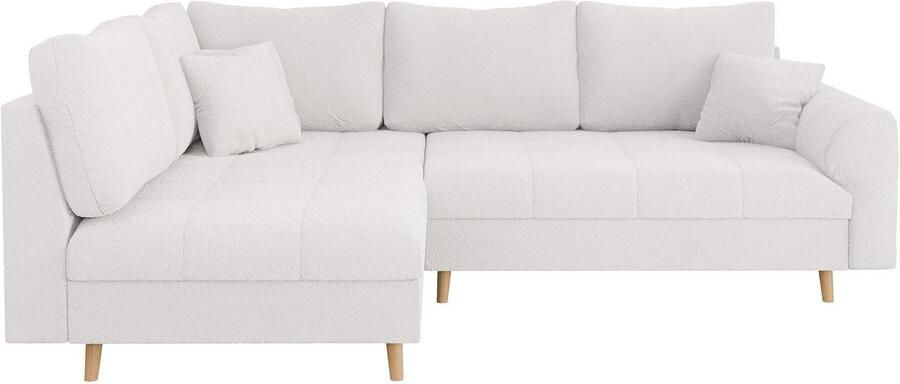 Home affaire Hoekbank CHARRE L-vorm met ottomane afmetingen B D H: 231 161 81 cm fijne stiksels losse rug- en sierkussens ook in cord en bouclé - Foto 7