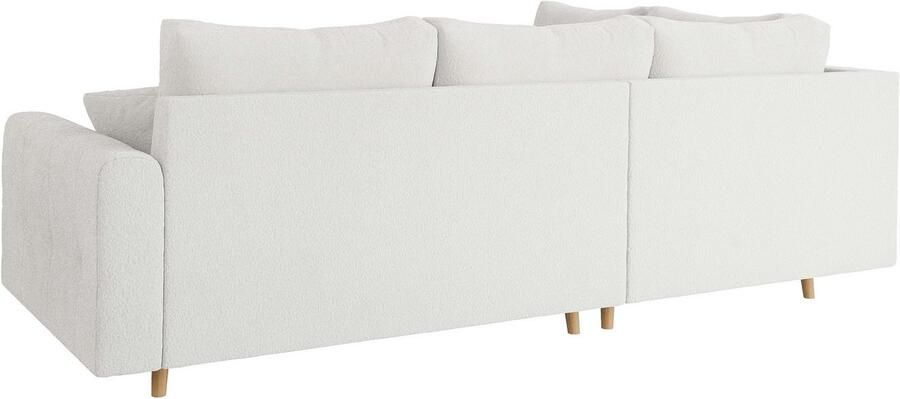 Home affaire Hoekbank CHARRE L-vorm met ottomane afmetingen B D H: 231 161 81 cm fijne stiksels losse rug- en sierkussens ook in cord en bouclé - Foto 5