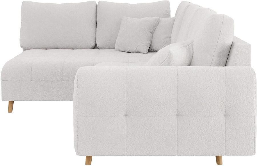 Home affaire Hoekbank CHARRE L-vorm met ottomane afmetingen B D H: 231 161 81 cm fijne stiksels losse rug- en sierkussens ook in cord en bouclé - Foto 2