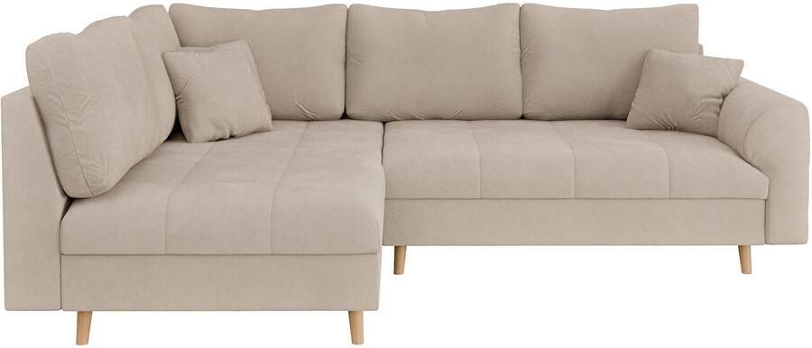 Home affaire Hoekbank CHARRE L-vorm met ottomane afmetingen B D H: 231 161 81 cm fijne stiksels losse rug- en sierkussens ook in cord en bouclé - Foto 7