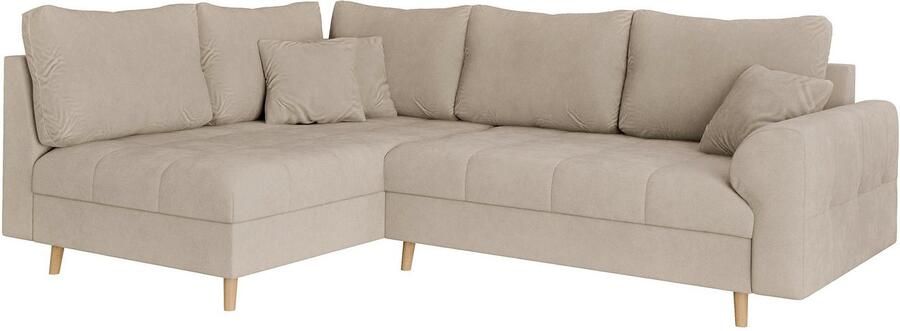 Home affaire Hoekbank CHARRE L-vorm met ottomane afmetingen B D H: 231 161 81 cm fijne stiksels losse rug- en sierkussens ook in cord en bouclé - Foto 6