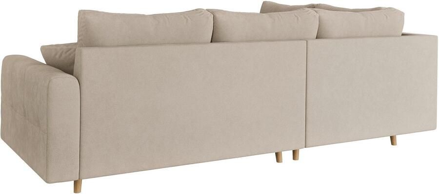 Home affaire Hoekbank CHARRE L-vorm met ottomane afmetingen B D H: 231 161 81 cm fijne stiksels losse rug- en sierkussens ook in cord en bouclé - Foto 5