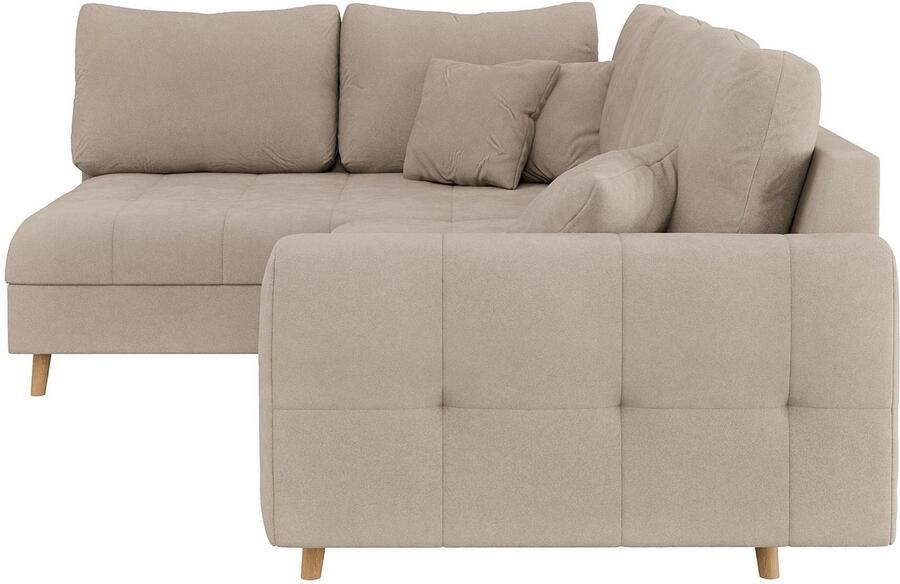 Home affaire Hoekbank CHARRE L-vorm met ottomane afmetingen B D H: 231 161 81 cm fijne stiksels losse rug- en sierkussens ook in cord en bouclé - Foto 2